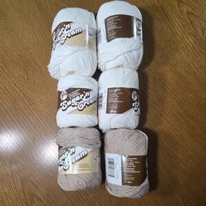 Lily Sugar'n Cream White Yarn 100% Cotton The largest one is 190 yards